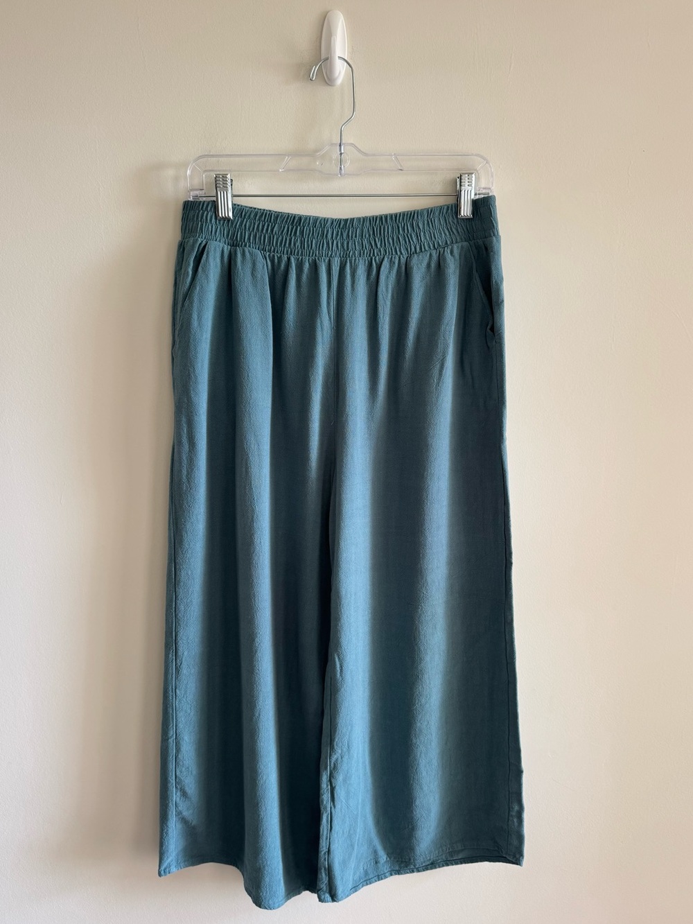 Anrabess Wide Leg Cropped Linen Blend Pants
